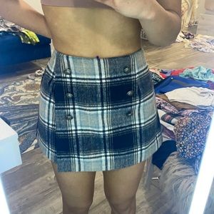 Size Small Blue and White Plaid Forever 21 Skort